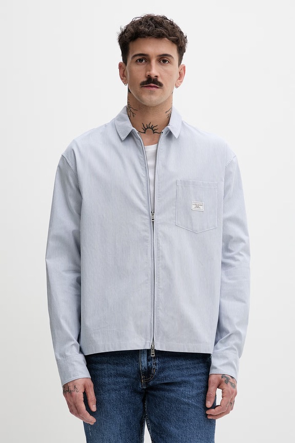 Guess Jeans srajca moška bombažna modra M6GH04.WO361