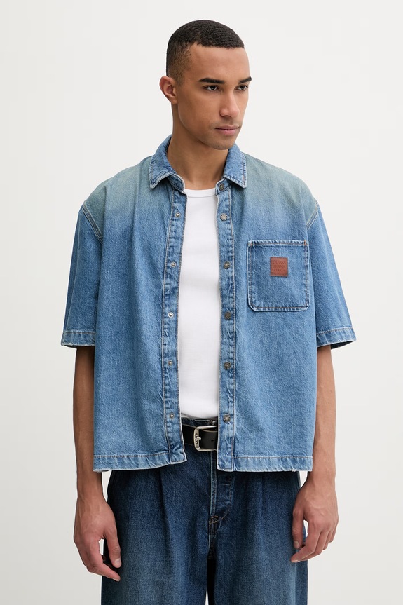 Guess Jeans koszula męska jeansowa niebieski M6GH52.D5M5T