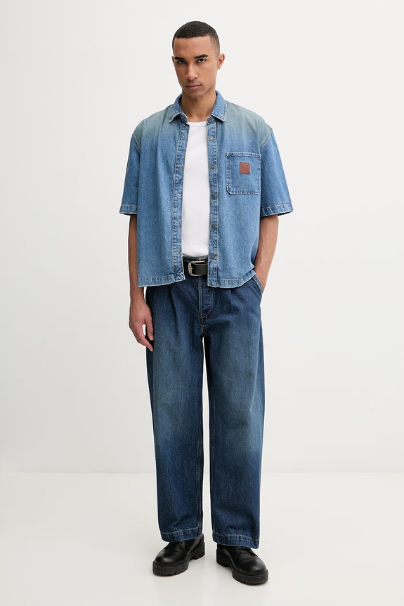 Guess Jeans koszula męska jeansowa M6GH52.D5M5T niebieski SS26