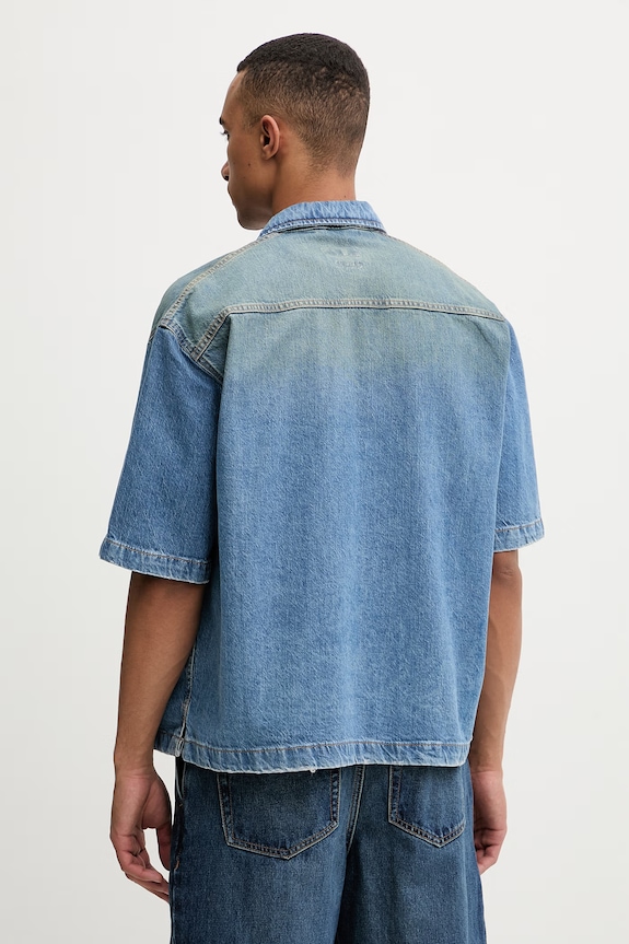 Odzież Guess Jeans koszula męska jeansowa M6GH52.D5M5T niebieski