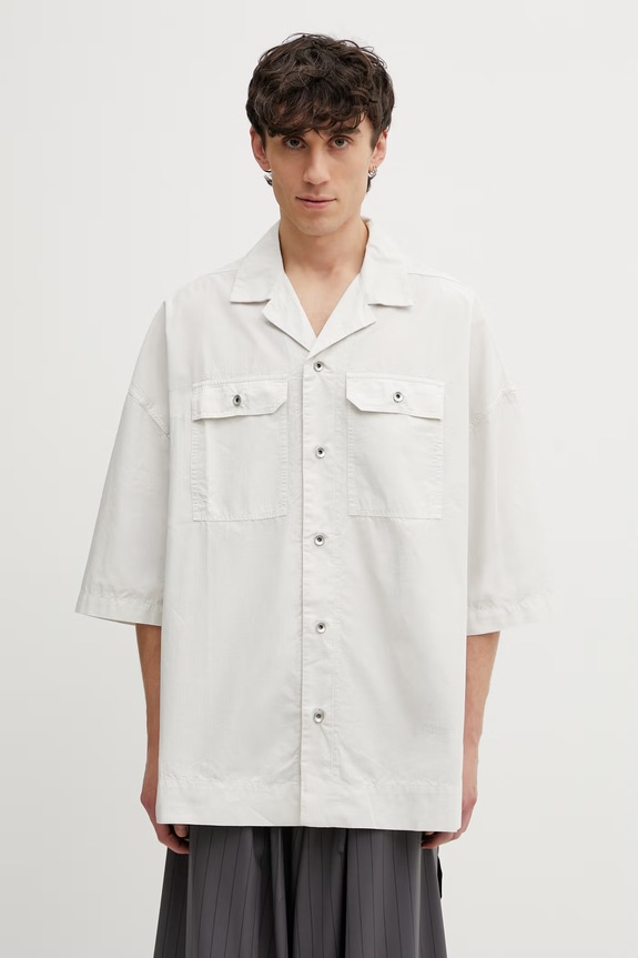 Rick Owens DRKSHDW Magnum Tommy koszula safari bawełniana męska beżowy DU01F4290.CR