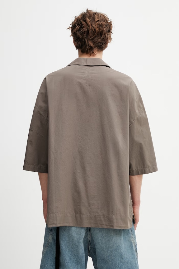 Odzież Rick Owens DRKSHDW Magnum Tommy koszula safari bawełniana męska DU01F4290.CR brązowy