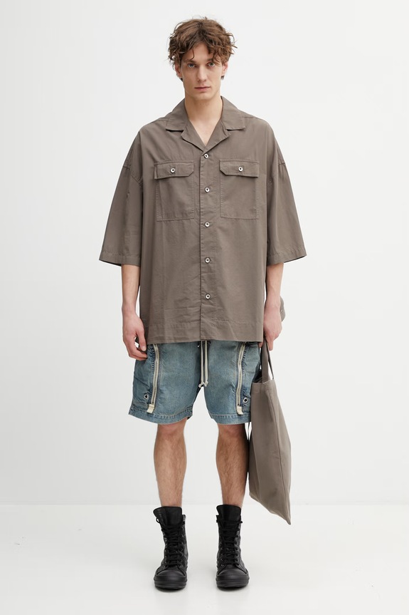 Rick Owens DRKSHDW Magnum Tommy koszula safari bawełniana męska DU01F4290.CR
