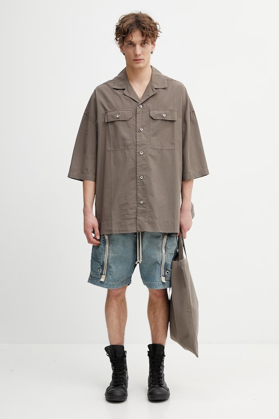 Rick Owens DRKSHDW Magnum Tommy koszula safari bawełniana męska DU01F4290.CR