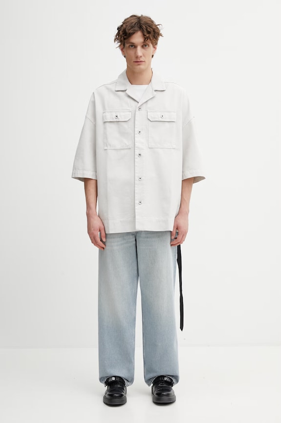 Rick Owens DRKSHDW Magnum Tommy koszula bawełniana męska DU01F4290.CVS beżowy