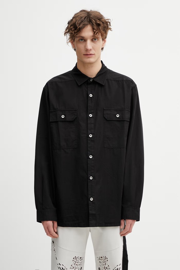 Rick Owens DRKSHDW Jumbo koszula męska bawełniana czarny DU01F4297.CR