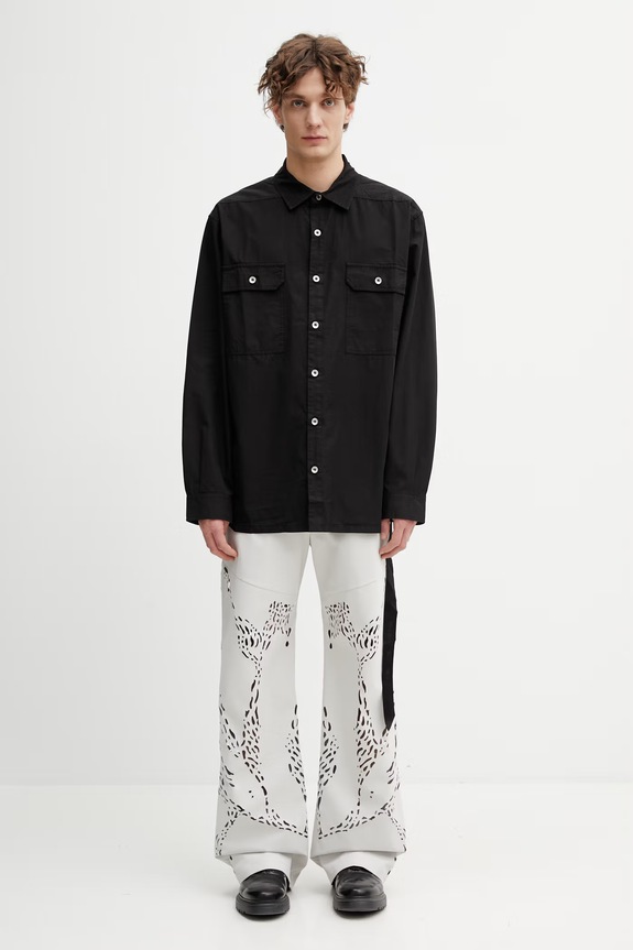 Rick Owens DRKSHDW Jumbo koszula męska bawełniana DU01F4297.CR czarny