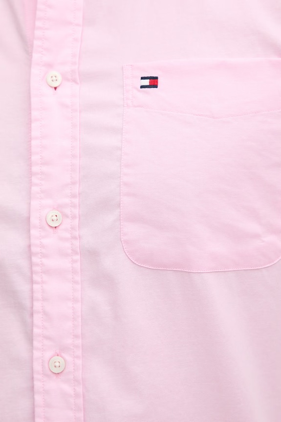 Tommy Hilfiger košulja za muškarce od pamuka s elastanom MW0MW42285 roza
