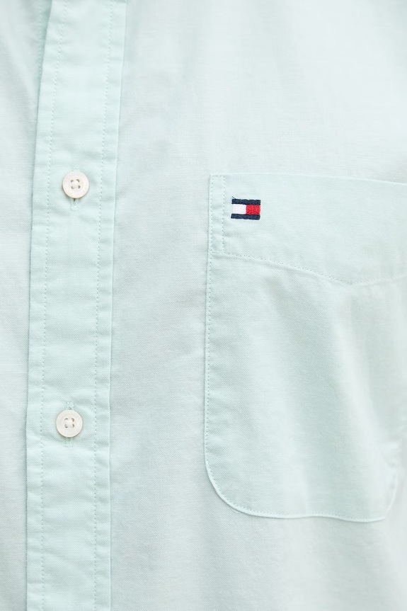 Tommy Hilfiger Πουκάμισο Ανδρικό βαμβάκι με ελαστάν MW0MW42285 τιρκουάζ