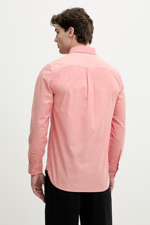 Abbigliamento Tommy Hilfiger camicia da uomo con cotone MW0MW42287 rosa