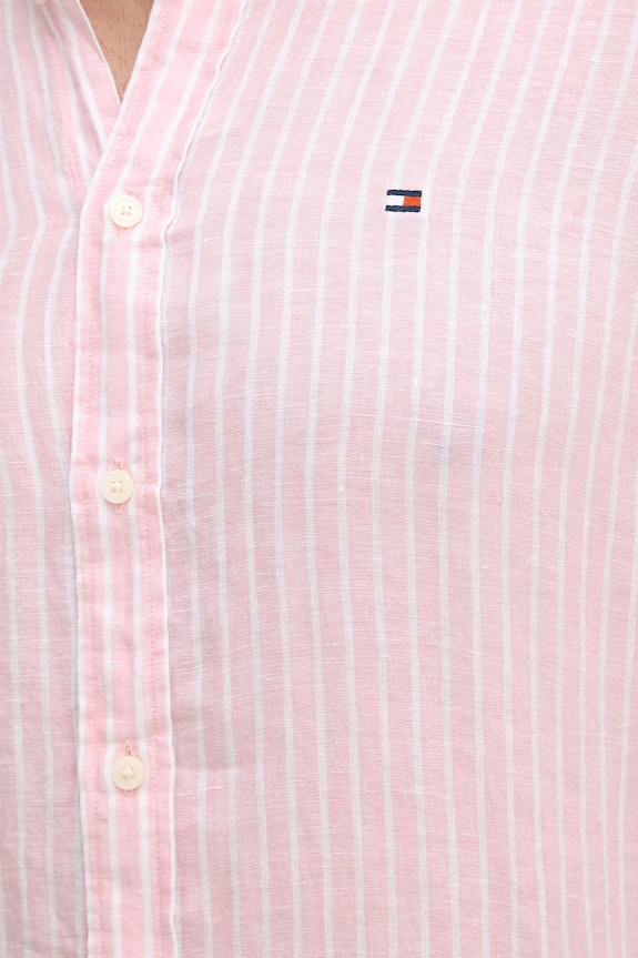 Tommy Hilfiger koszula męska lniana MW0MW42400 różowy