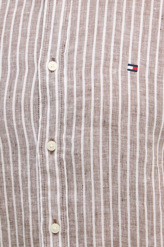 Tommy Hilfiger koszula męska lniana MW0MW42400 brązowy