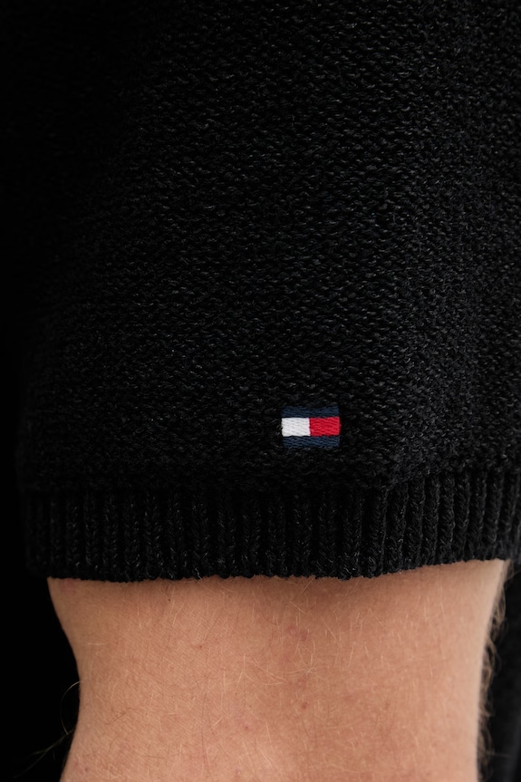 Tommy Hilfiger kardigán pánsky s bavlnou MW0MW42796 čierna