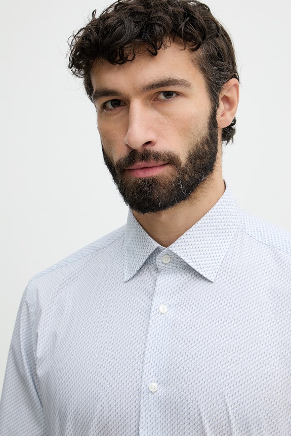 BOSS koszula męska bawełniana z elastanem JOE niebieski 50560577