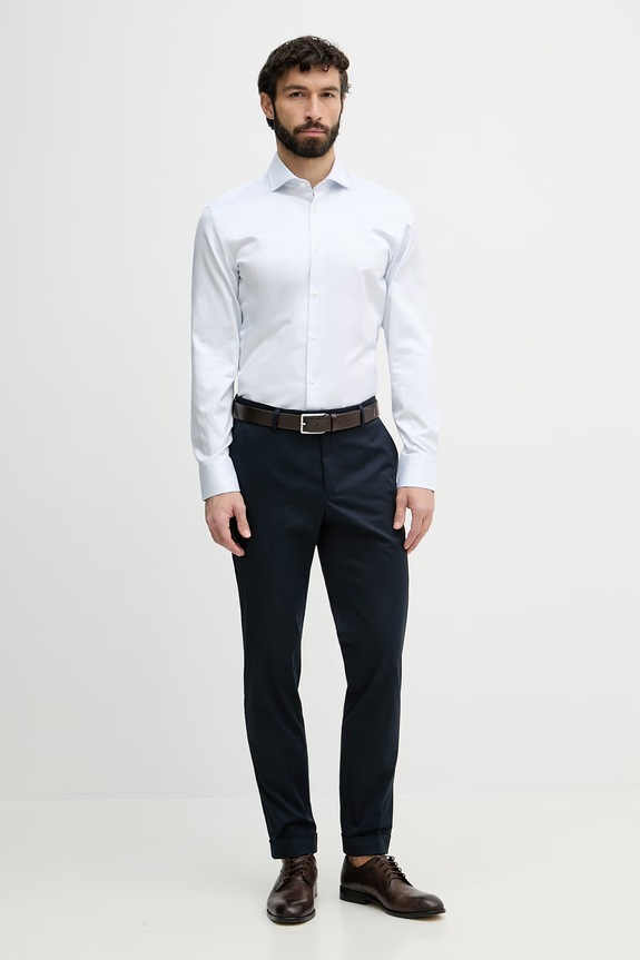 BOSS koszula męska bawełniana HANK 50560651 niebieski SS26