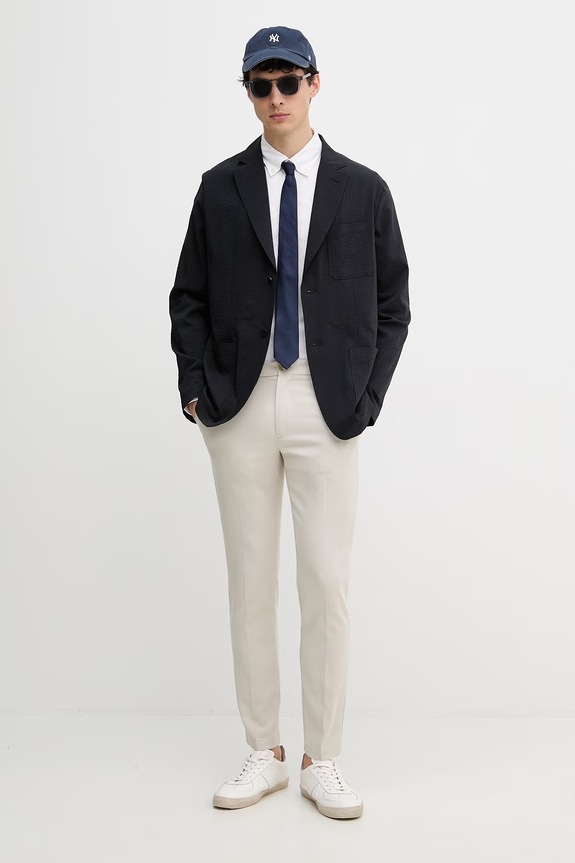 BOSS oxfordská košile pánská bavlněná ROAN 50555920 bílá SS26