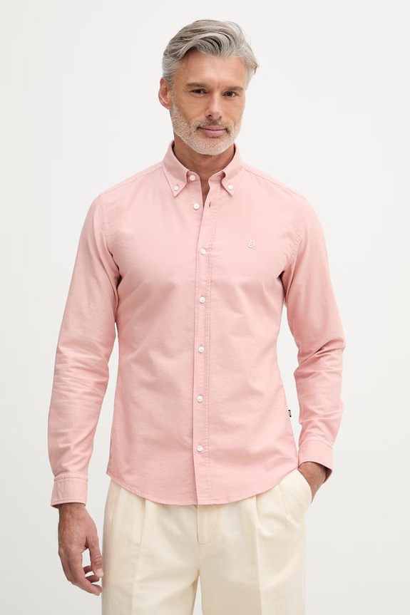 BOSS cămașă oxford pentru bărbați, din bumbac ROAN roz 50555920