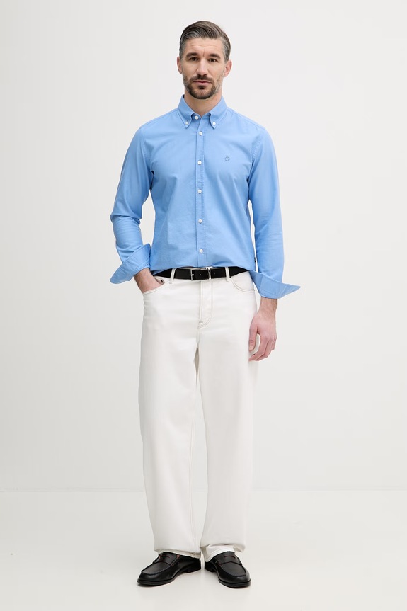 BOSS camicia oxford da uomo in cotone ROAN 50555920 blu SS26