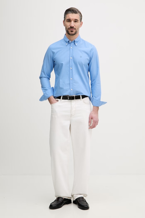 BOSS camicia oxford da uomo in cotone ROAN 50555920 blu SS26