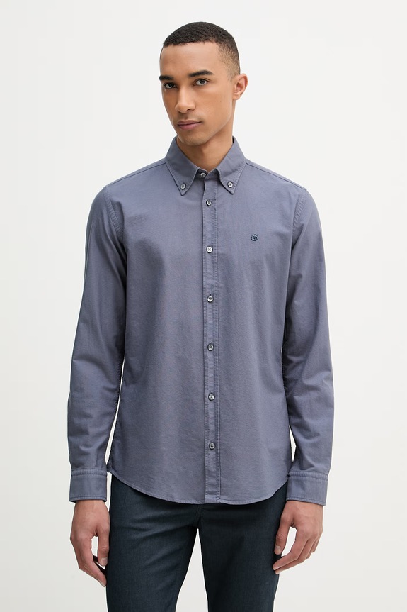 BOSS Πουκάμισο oxford ανδρικό βαμβακερό ROAN μπλε 50555920