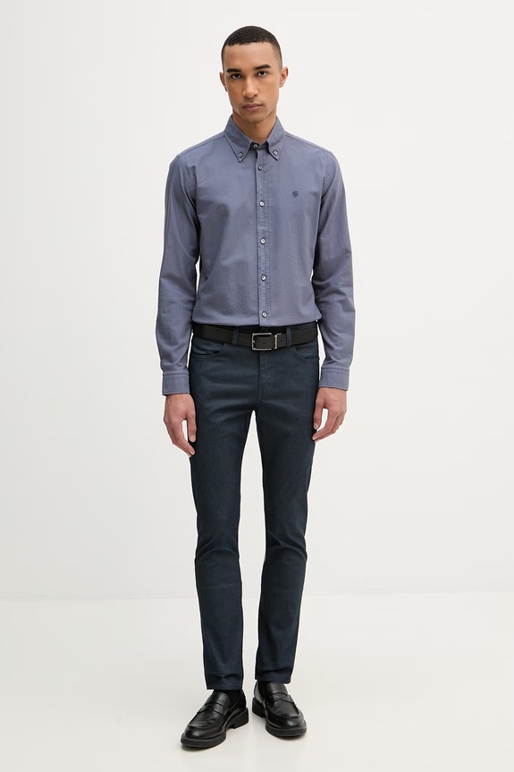 BOSS Πουκάμισο oxford ανδρικό βαμβακερό ROAN 50555920 μπλε SS26