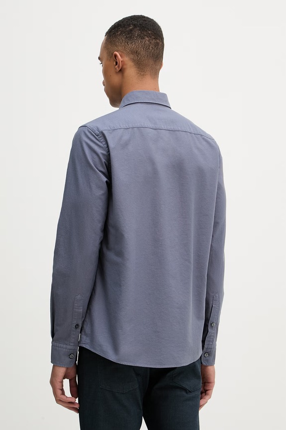 Ρούχα BOSS Πουκάμισο oxford ανδρικό βαμβακερό ROAN 50555920 μπλε