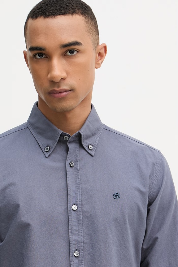 BOSS Πουκάμισο oxford ανδρικό βαμβακερό ROAN μπλε 50555920