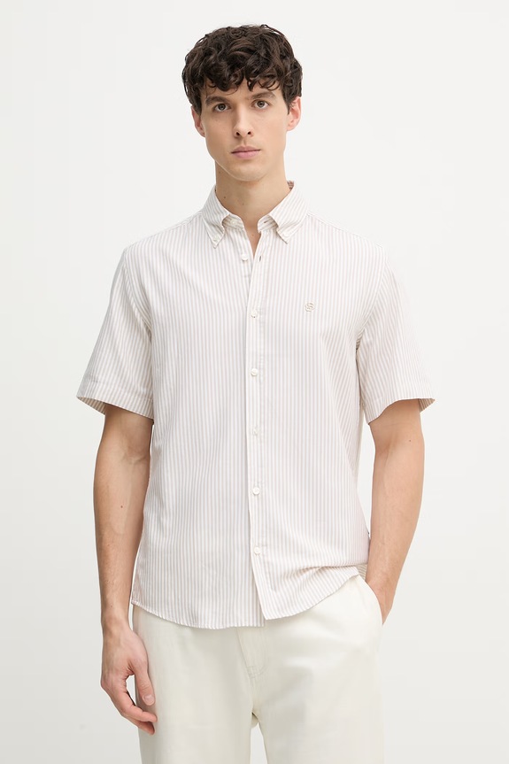 BOSS cămașă pentru bărbați bumbăcească LIAM bej 50560399