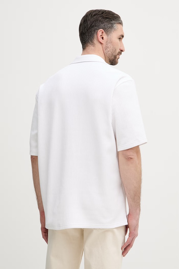 Abbigliamento BOSS camicia da uomo in cotone con elastan LARS 50561448 bianco