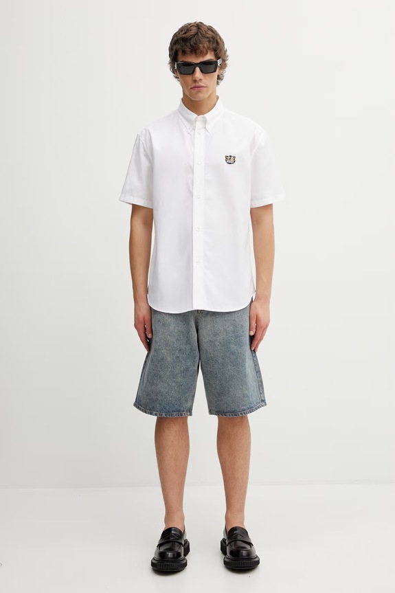 Kenzo Shirt SC košeľa bavlnená pánska FG55CH1099LI biela