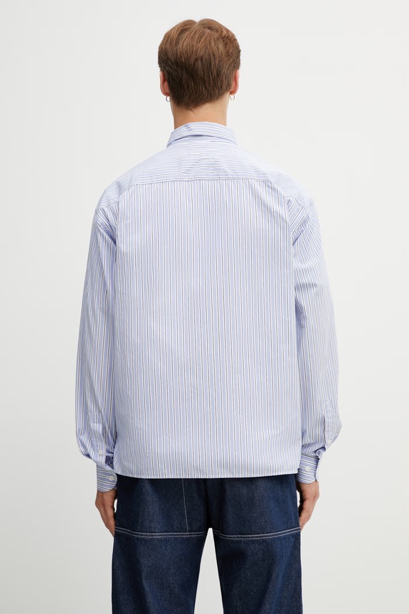 Îmbrăcăminte Filling Pieces cămașă pentru bărbați din bumbac Pinstripe 412621501293.294 albastru
