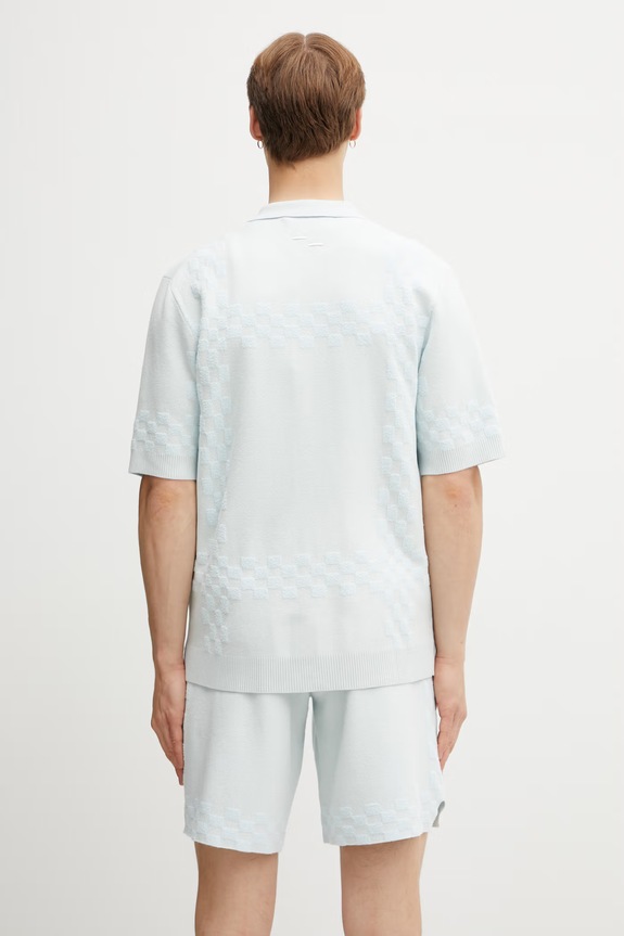 Odzież Filling Pieces Resort Shirt koszula z wiskozą męska 412671500325.294 niebieski