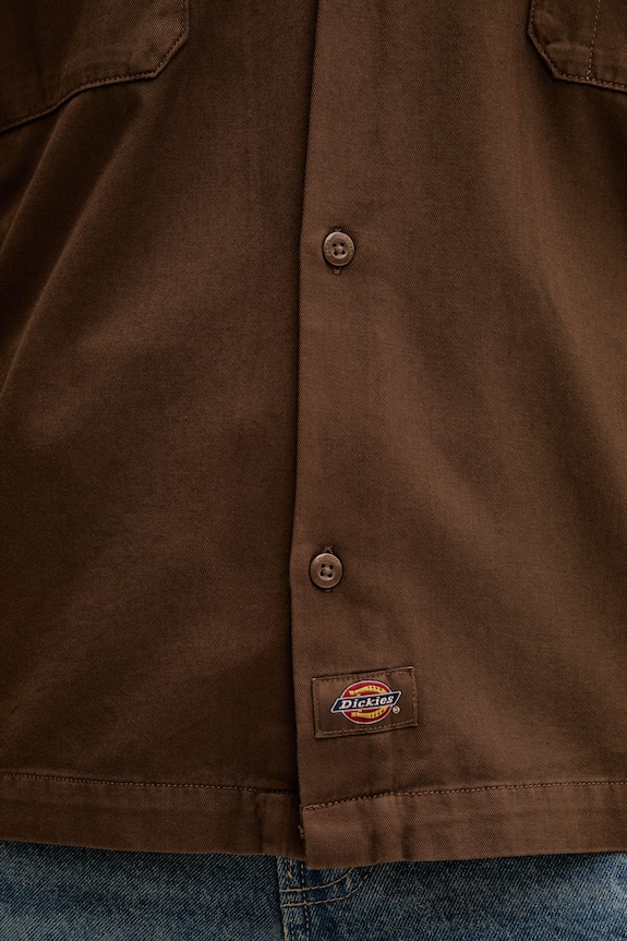 Dickies koszula męska bawełniana DK0A88N90TB1 brązowy