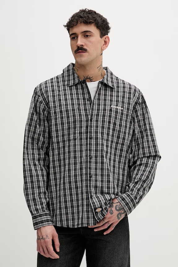 Dickies košeľa pánska bavlnená čierna DK0A885CBLK1