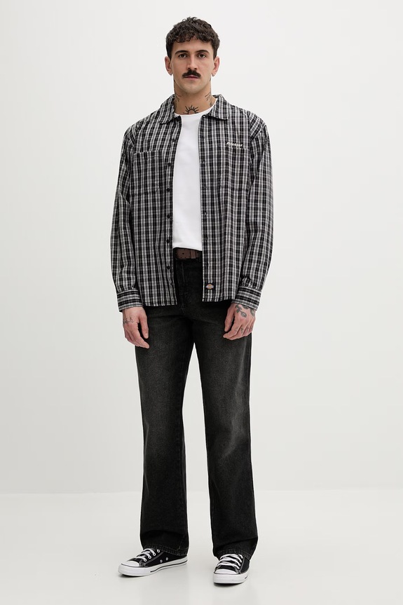 Dickies košeľa pánska bavlnená DK0A885CBLK1 čierna SS26
