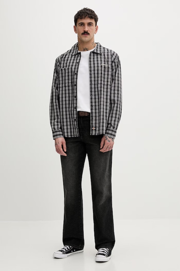 Dickies košeľa pánska bavlnená DK0A885CBLK1 čierna SS26