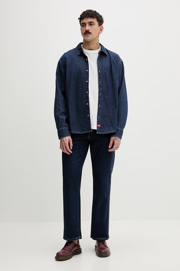 Dickies košeľa pánska rifľová DK0A88GY0DD1 tmavomodrá SS26