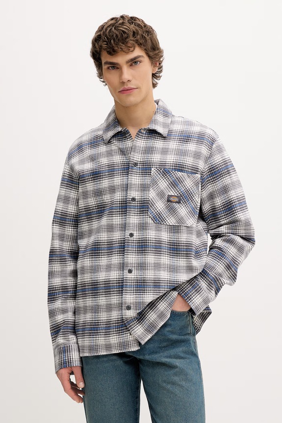 Dickies cămașă pentru bărbați din bumbac gri DK0A86530CH1