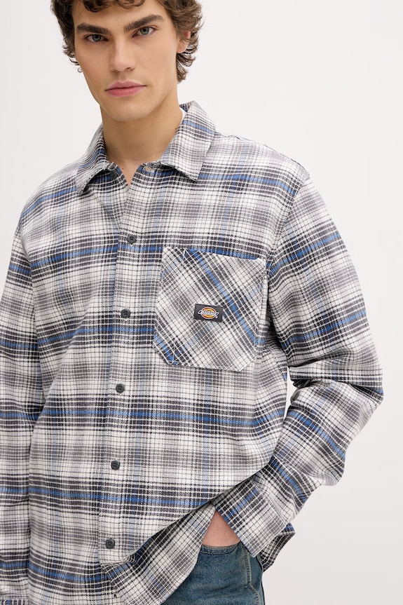 Dickies cămașă pentru bărbați din bumbac gri DK0A86530CH1