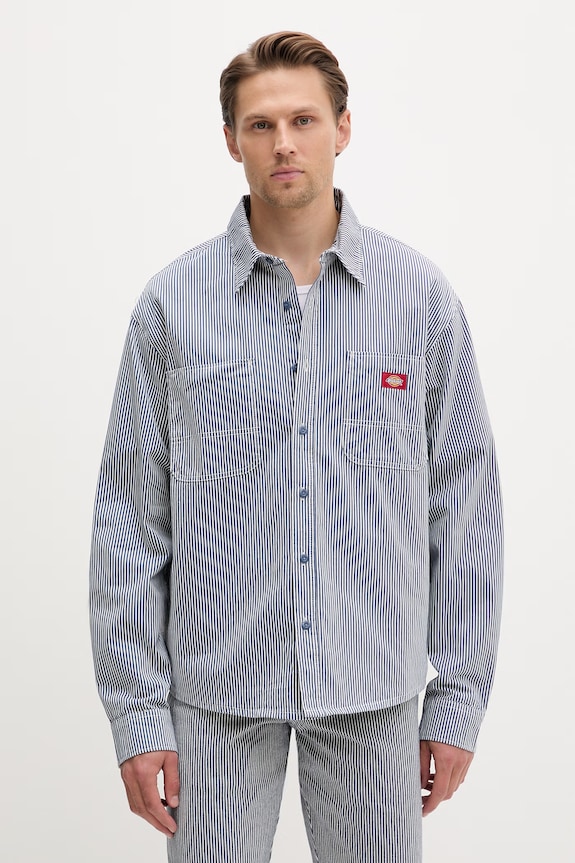 Dickies Πουκάμισο ανδρικό βαμβακερό σκούρο μπλε DK0A889SRI21