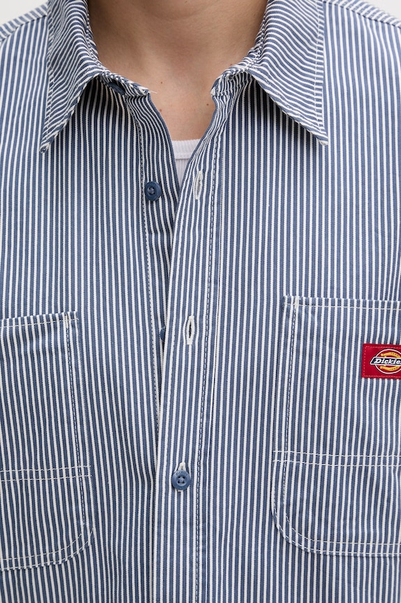 Dickies Πουκάμισο ανδρικό βαμβακερό DK0A889SRI21 σκούρο μπλε