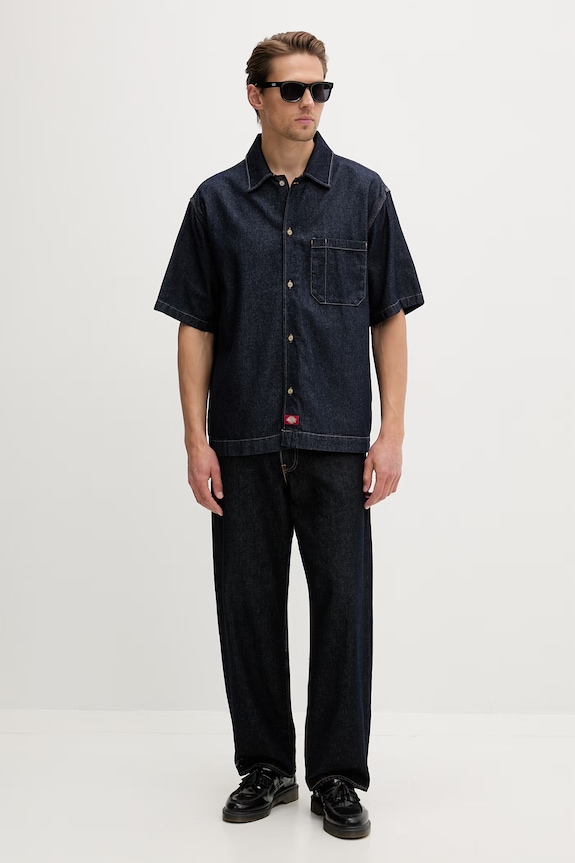 Dickies πουκάμισο ανδρικό ντένιμ DK0A88PHRIN1 σκούρο μπλε SS26