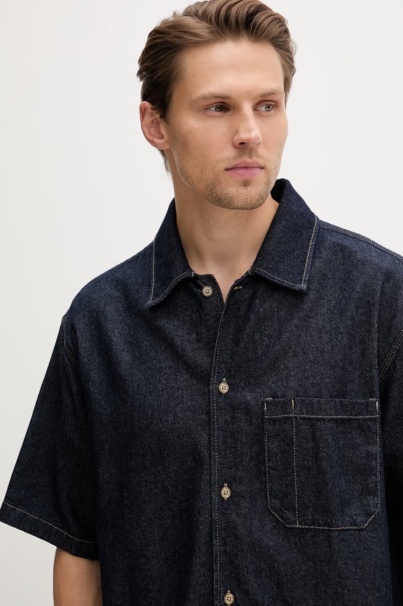 Dickies πουκάμισο ανδρικό ντένιμ σκούρο μπλε DK0A88PHRIN1