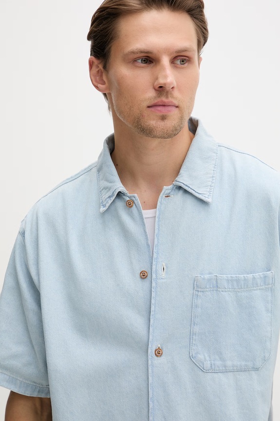 Dickies πουκάμισο ανδρικό ντένιμ μπλε DK0A88PH0FE1
