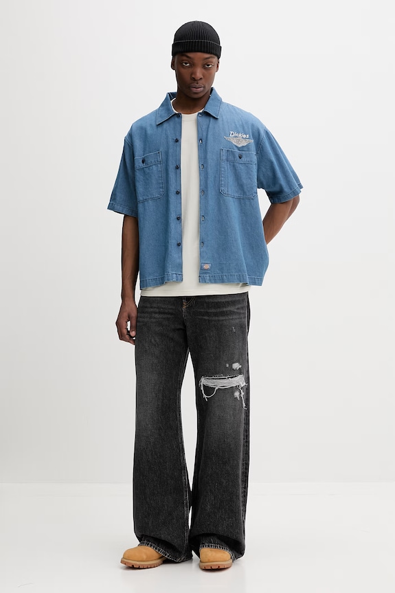Dickies koszula męska jeansowa DK0A882Z0BU1 niebieski SS26