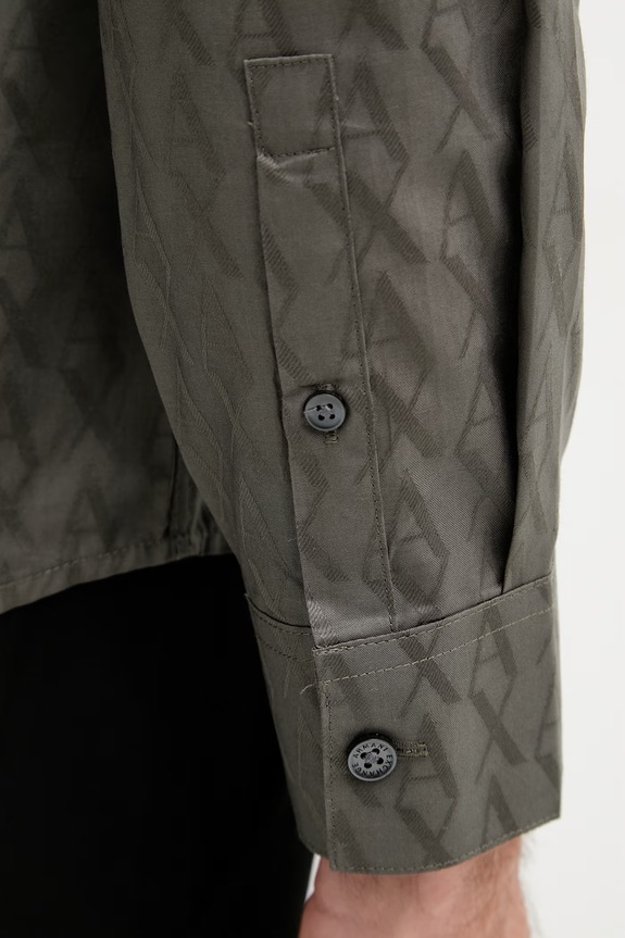 Armani Exchange košeľa pánska bavlnená XM001587.AF16631 zelená