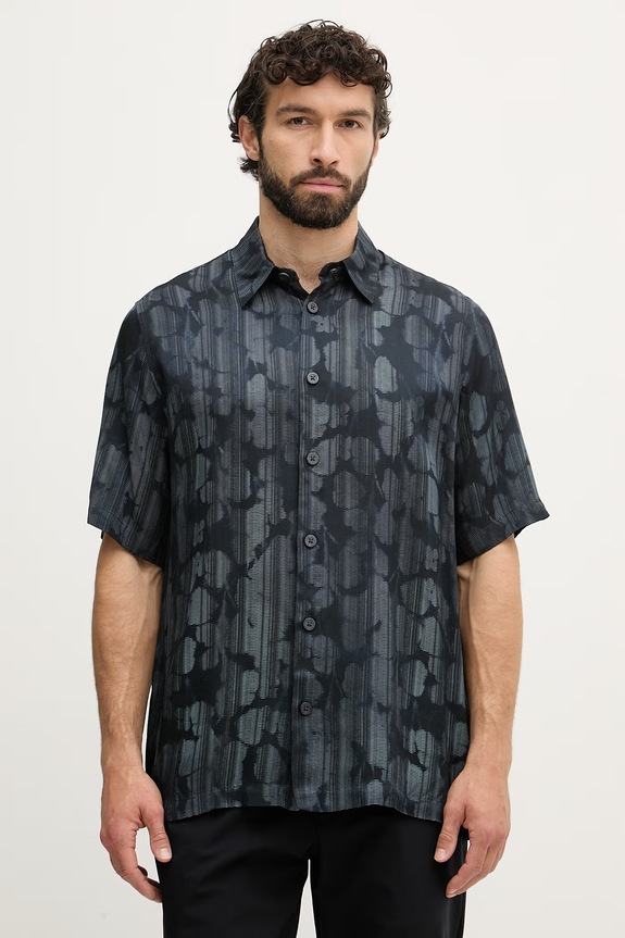 Armani Exchange cămașă pentru bărbați, cu vâscoză bleumarin XM002106.AF13235