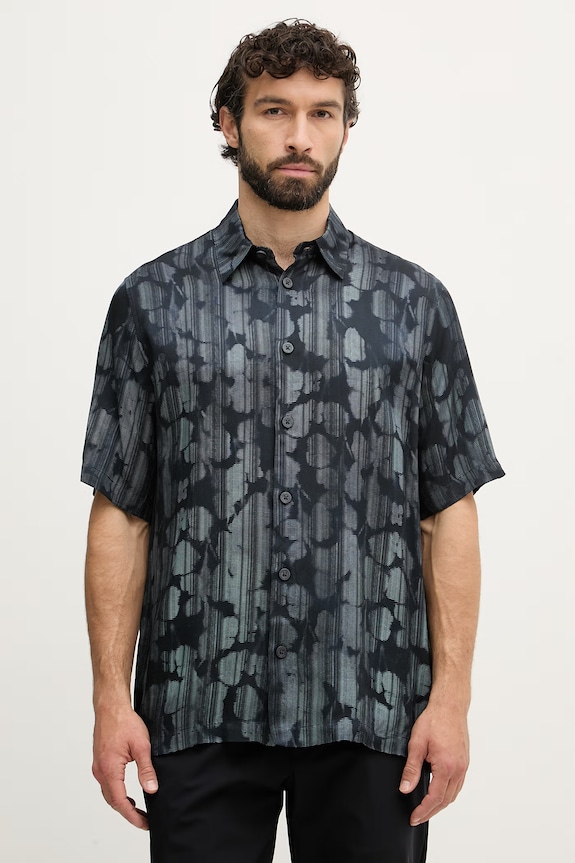 Armani Exchange cămașă pentru bărbați, cu vâscoză bleumarin XM002106.AF13235