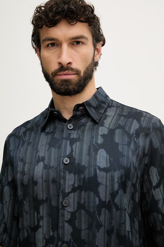 Armani Exchange cămașă pentru bărbați, cu vâscoză bleumarin XM002106.AF13235