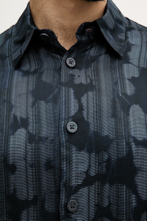 Armani Exchange cămașă pentru bărbați, cu vâscoză XM002106.AF13235 bleumarin